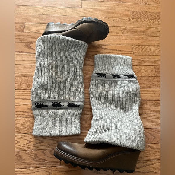 [US11] Sorel Crazy Cable Wedge Cable-Knit Boots NL 1773-200 Slouch Boots WMN - Picture 4 of 8